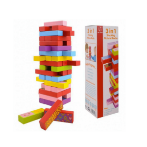Fa Játék - 3in1 - JENGA, Dominó, Memória